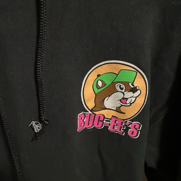 Buc-ee's Black Beaver Logo homeboy Hoodie small - Picture 4 of 8